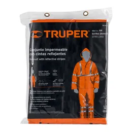 CONJUNTO IMPERMEABLE DOBLE CAPA NARANJA CON REFLEJANTE XG