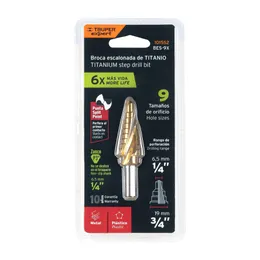 Broca Escalonada Titanio 9 Escalones 1/4" A 3/4", Expert