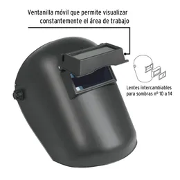 Careta para Soldar con Lente Abatible, Sombra 11, Truper