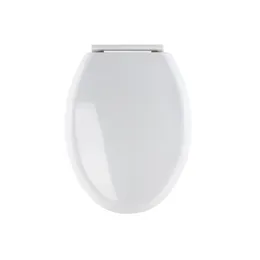 Asiento Alargado para Wc One Piece, Cierre Lento, Blanco, Aqua