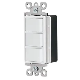 Apagador Triple Policarbonato Metal Blanco