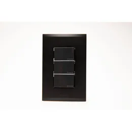 Apagador Triple Brushed Metal Negro