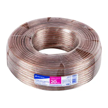 Cable Polarizado Transparente para Bocina 18 Awg