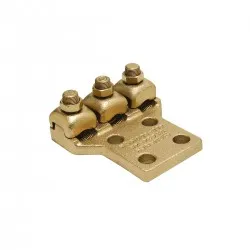 Zapata Mecánica de Bronce 3 Cables Calibre 400-600 Mcm 4 Barrenos Q3A34-4N