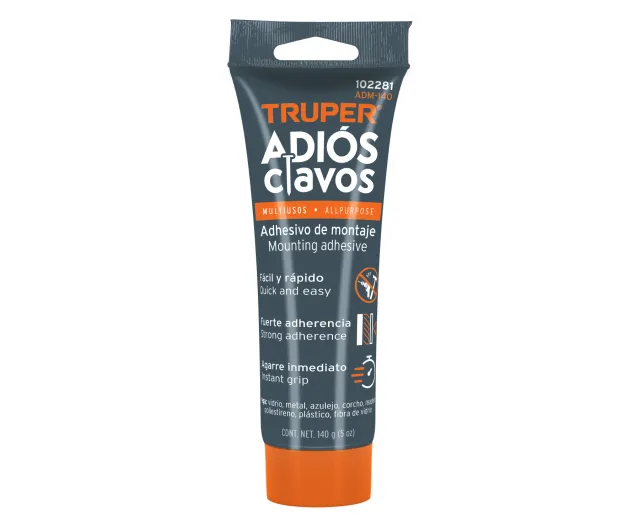 Adhesivo de Montaje Adiós Clavos, 140 G, Truper