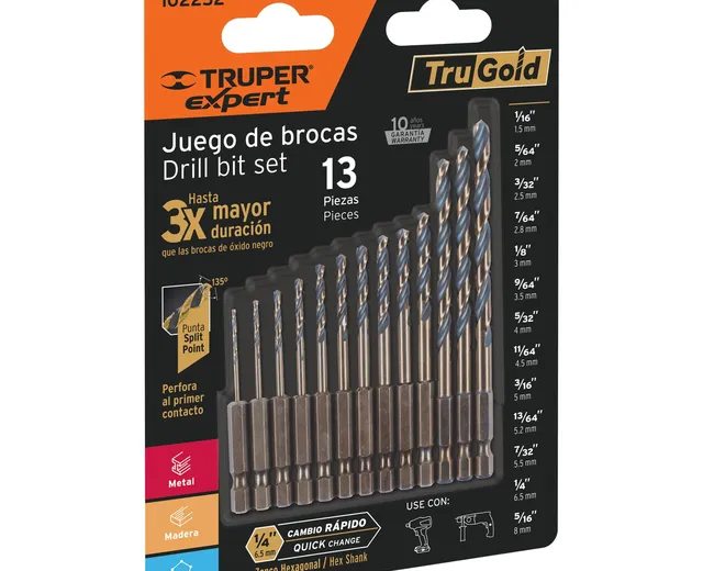 Juego de 13 Brocas Hss para Metal Zanco Cambio Rápido, Expert