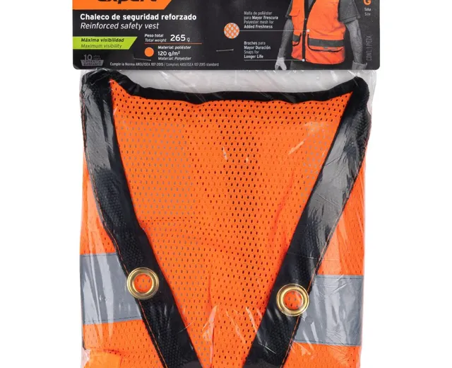 Chaleco de Seguridad de Alta Visibilidad, Naranja, G, Expert