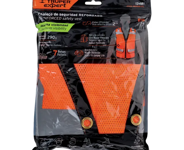 Chaleco de Seguridad de Alta Visibilidad, Naranja, Xg,expert