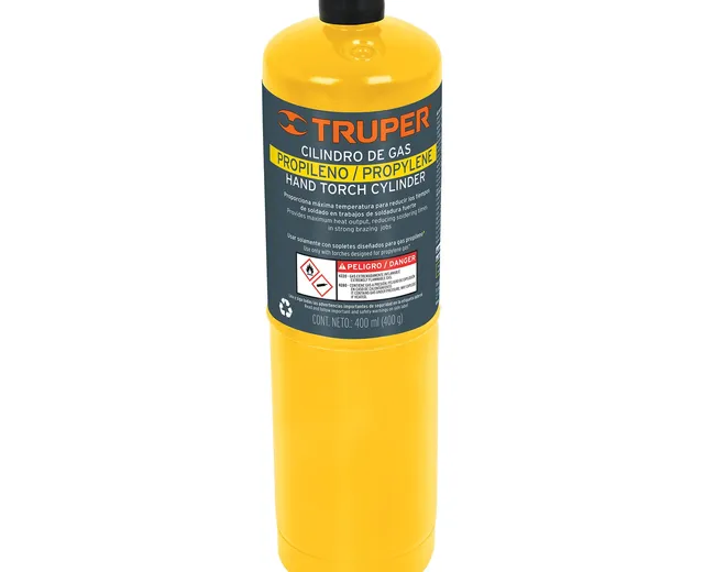 Cilindro de Gas Propileno de 400 G, Amarillo, Truper