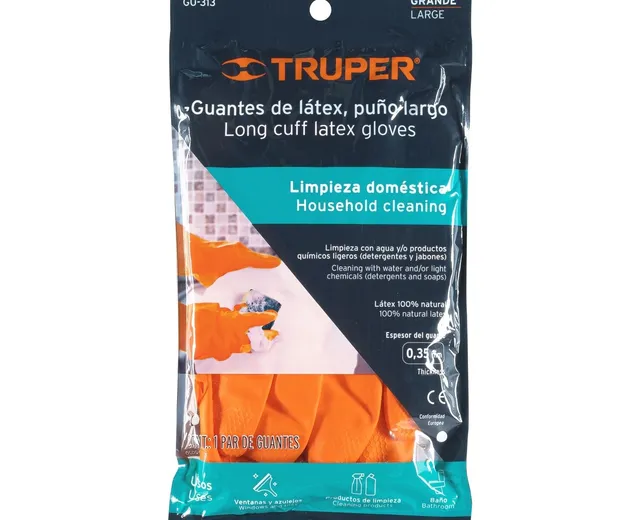 Guantes de Látex para Limpieza, G, Truper
