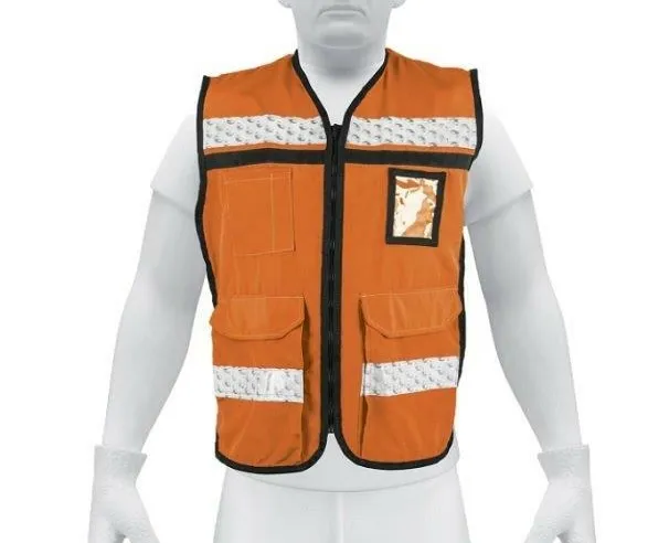 Chaleco Brigadista con Cintas Reflejantes, Color Naranja