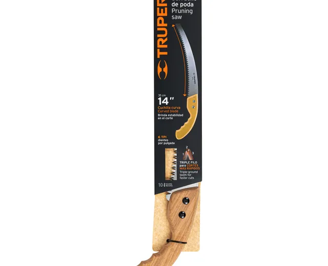 Serrucho de Poda 14",hoja Curva,6 Dpp, Mango Madera, Truper