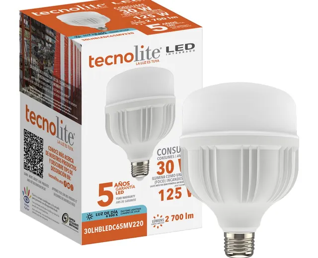 Lampara LED Pares 30W Luz Fría E27 2700LM 100-240V 6500K