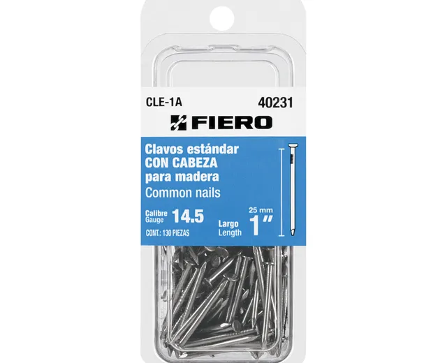 Blíster con 130 Clavos Estandar 1" con Cabeza, Fiero