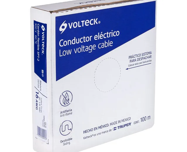 Rollo de 100 M de Cordón Duplex Flexible Spt 12 Awg, Volteck