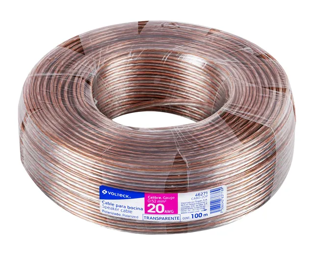 Cable Polarizado Transparente para Bocina 18 Awg