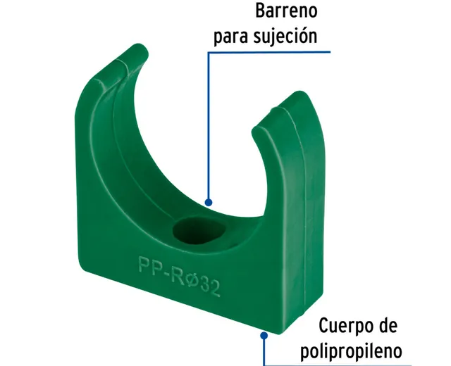 Abrazadera PPR, 1", Tipo U, Foset