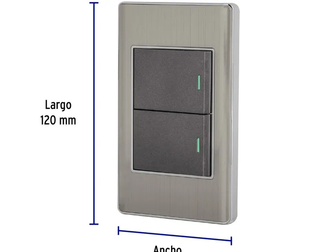 Placa Armada Acero 2 Interruptores 1 de 3 Vas 1 Md, Lisboa