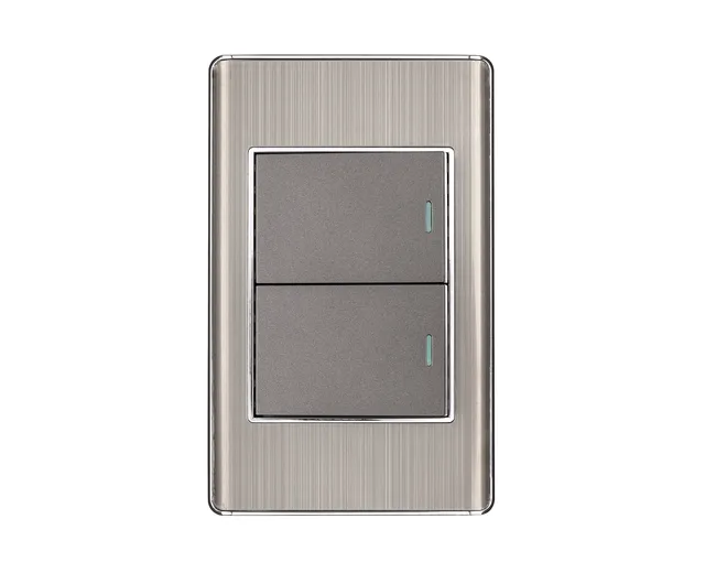 Placa Armada Acero Inox 2 Interruptores 1.5 Mdulos, Lisboa