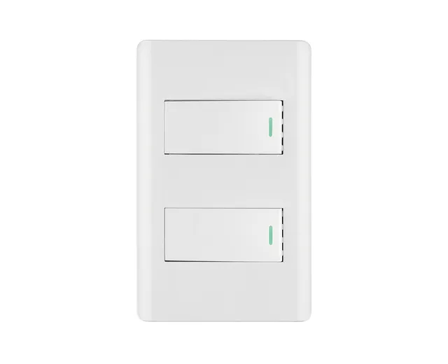 Placa Armada Blanca 2 Interruptores y Contacto 1 Md, Lisboa