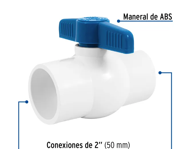 Válvula de Esfera de PVC 1/2"para Cementar, Foset