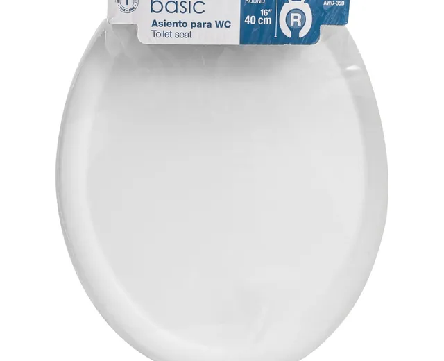 Asiento Redondo Ligero con Tapa para Wc, Blanco, Foset Basic