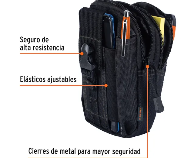 Bolso Táctico Negro para Cinturn, Truper