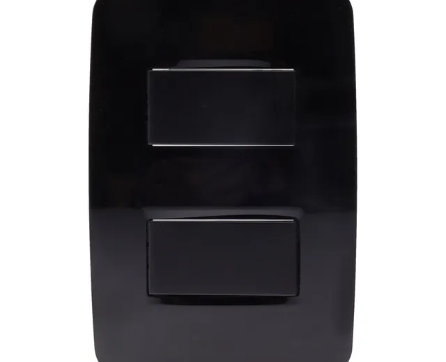 Apagador Sencillo Brushed Metal Negro