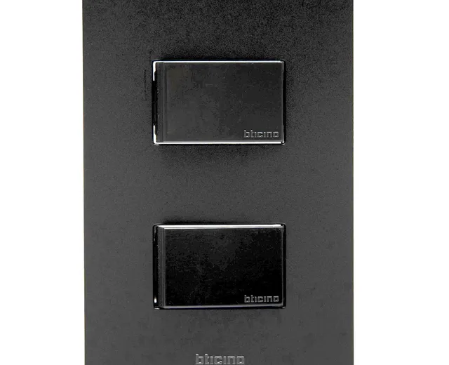 Apagador Doble Brushed Metal Negro