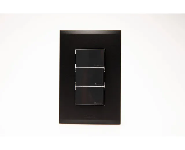 Apagador Triple Brushed Metal Negro