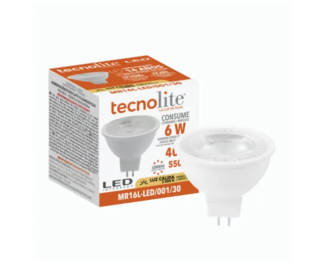 Lampara LED Mr16 6W Luz Neutra 550LM 100-240V 4000K