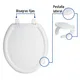 Asiento Redondo Ligero con Tapa para Wc, Blanco, Foset Basic