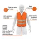 Chaleco de Seguridad Naranja con Cintas de Alta Visibilidad