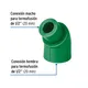 Codo 45° de PPR, 1/2" (20mm), Macho-hembra, Foset