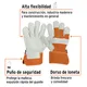 Guantes de Piel de Res y Dorso de Loneta, Truper