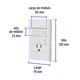 Placa Armada Blanca 2 Interruptores y Contacto 1 Md, Lisboa